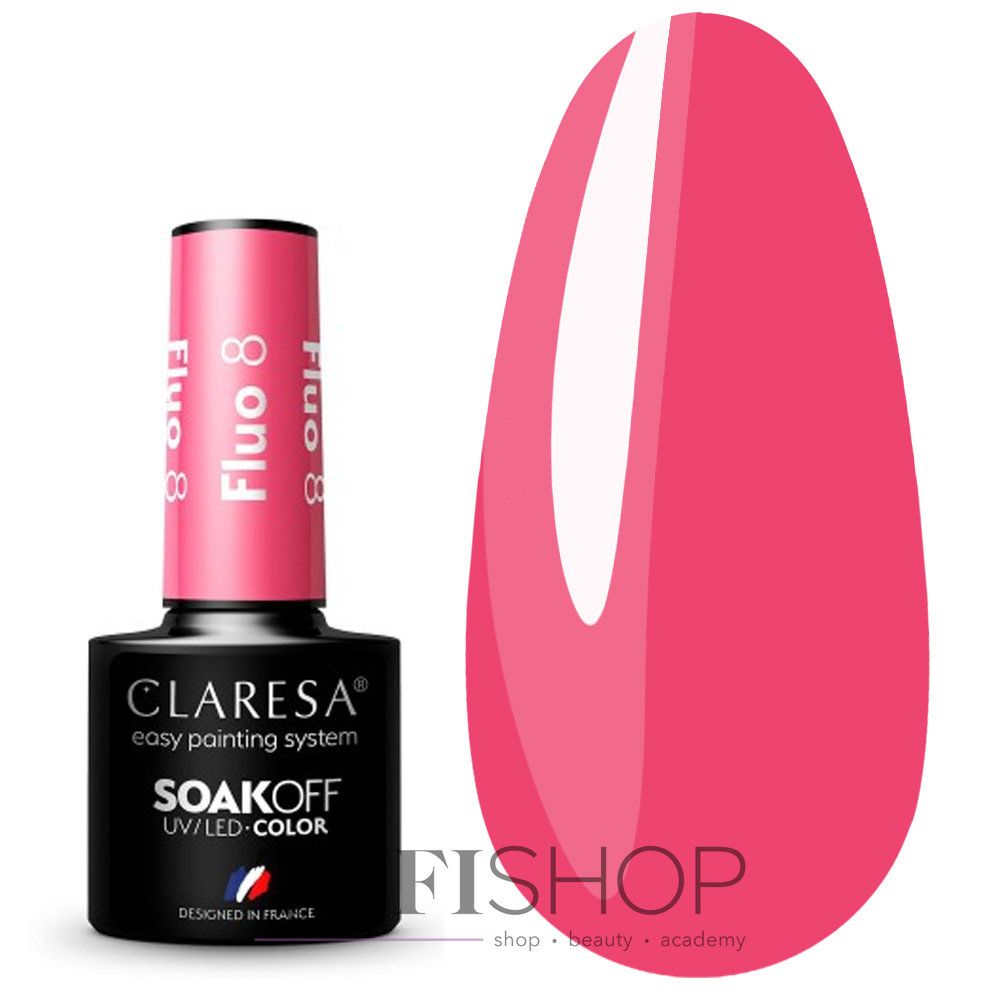 Claresa Gel Polish FLUO 8 pink neon, 5g - kupić Gel polish Claresa w Polsce