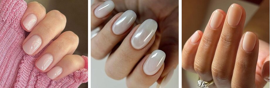 Manicure mleczny bez ozdób