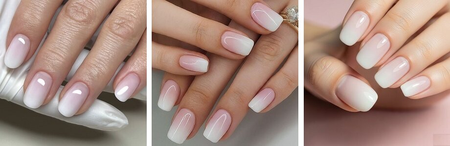 Manicure z mlecznym gradientem