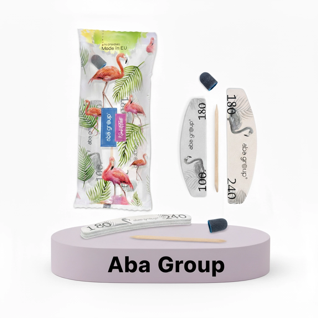 Одноразовые пилки для ногтей Aba Group в индивидуальной, стерильной упаковке.
