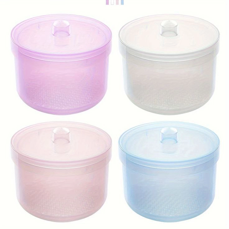Group of plastic sterilization containers with opaque lids