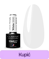 Lakier hybrydowy Claresa WHITE 1000 biały, 5 ml