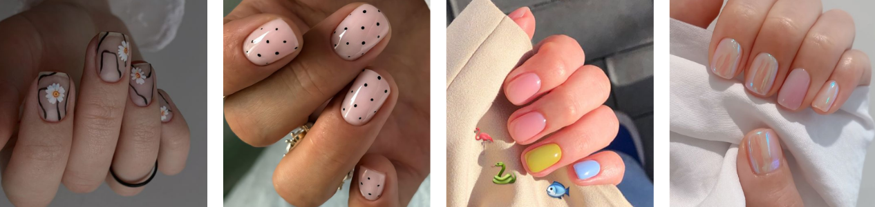 krótkie paznokcie z eleganckim manicure