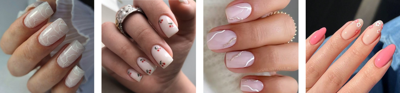 mleczny manicure letni