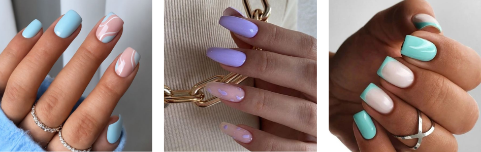 letni manicure z lakierem hybrydowym