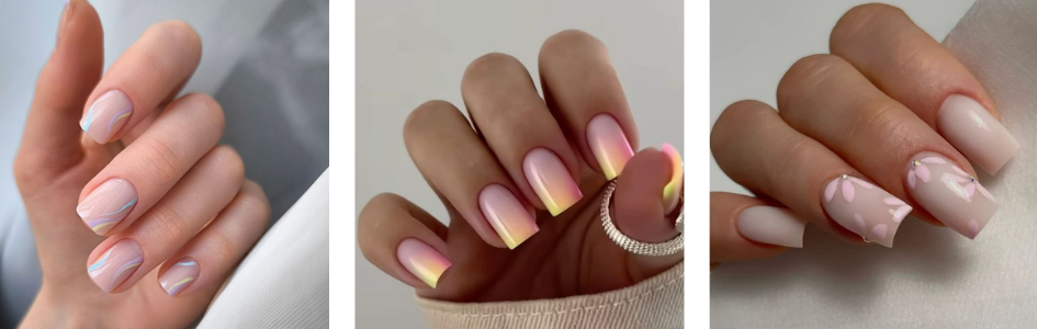 minimalistyczny manicure letni